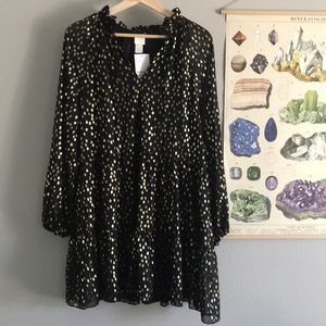 NWT metallic polka dot dress